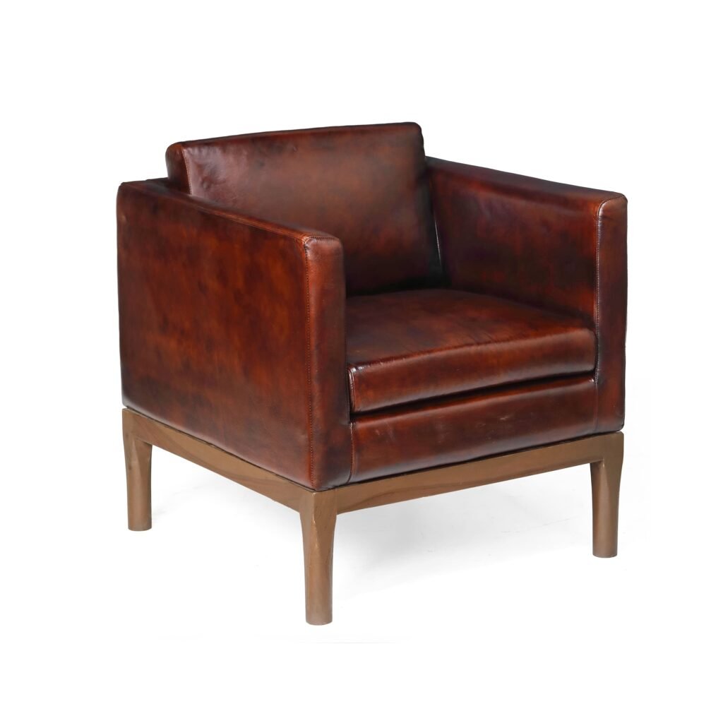samatva one seater leather sofa